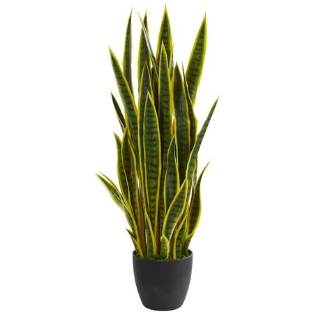 NEARLY NATURALS 38 in. Sansevieria Artificial Plant - Yellow 6350-YL